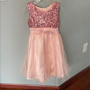 Pink Sequin Kids Dress